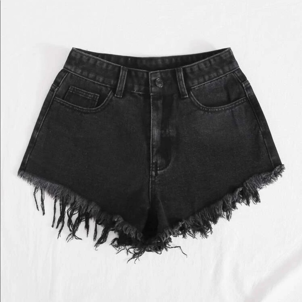 Raw denim shorts